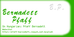 bernadett pfaff business card